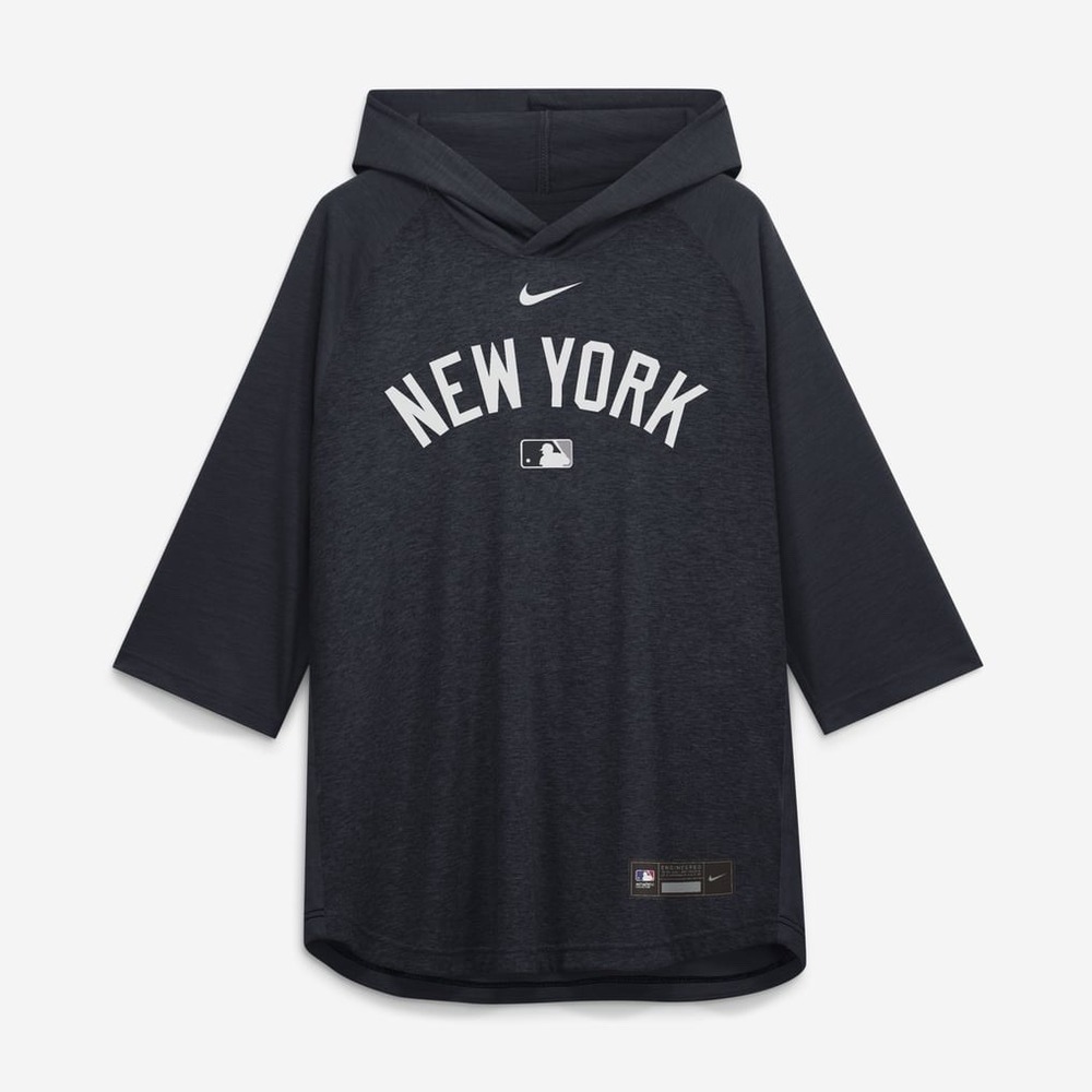 New York Yankees Men's XL Nike Dri-Fit 3/4 Raglan Sleeve Hooded T-Shirt Black